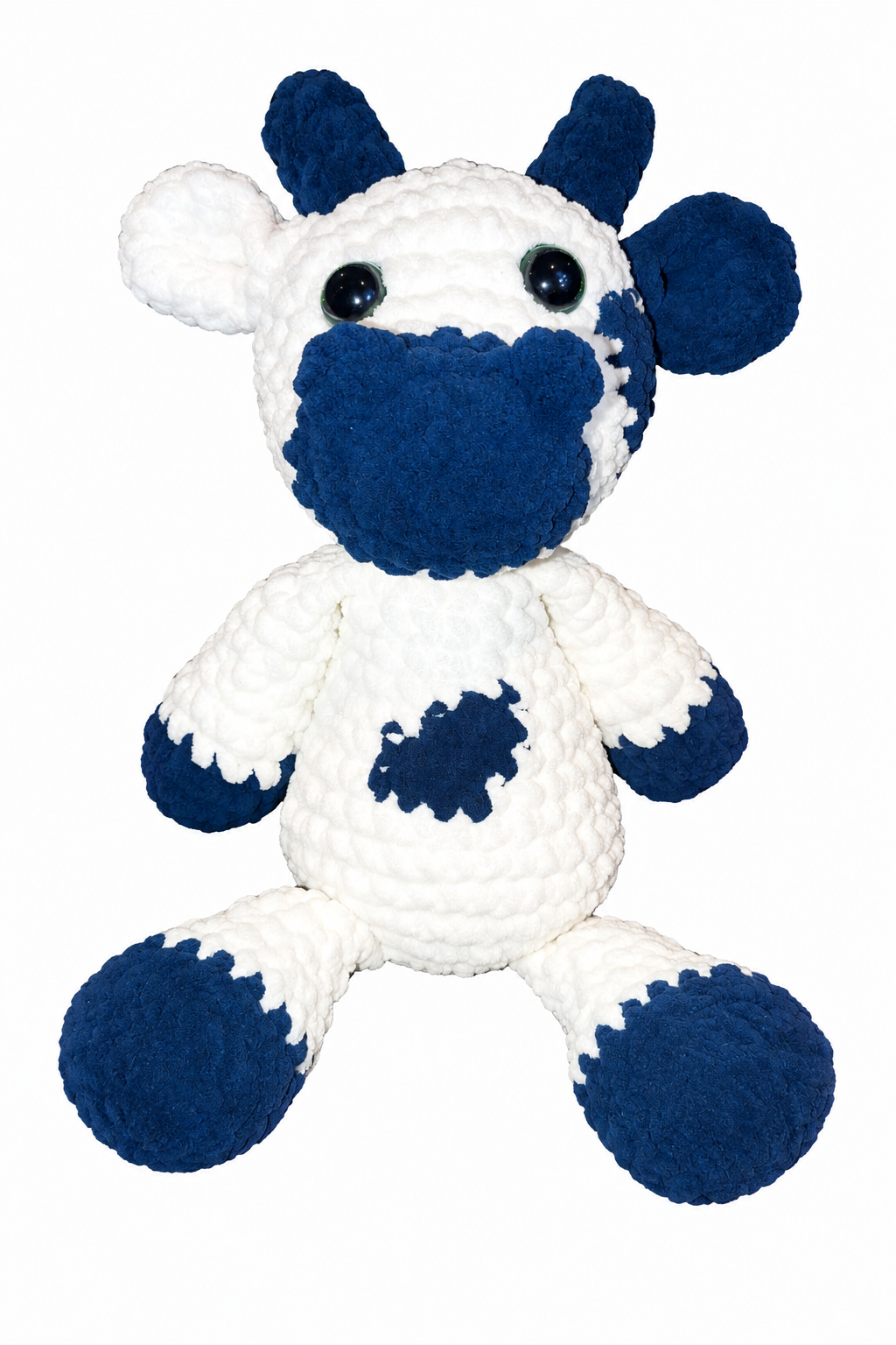 Calming Cow- Hand Made Crochet Plush