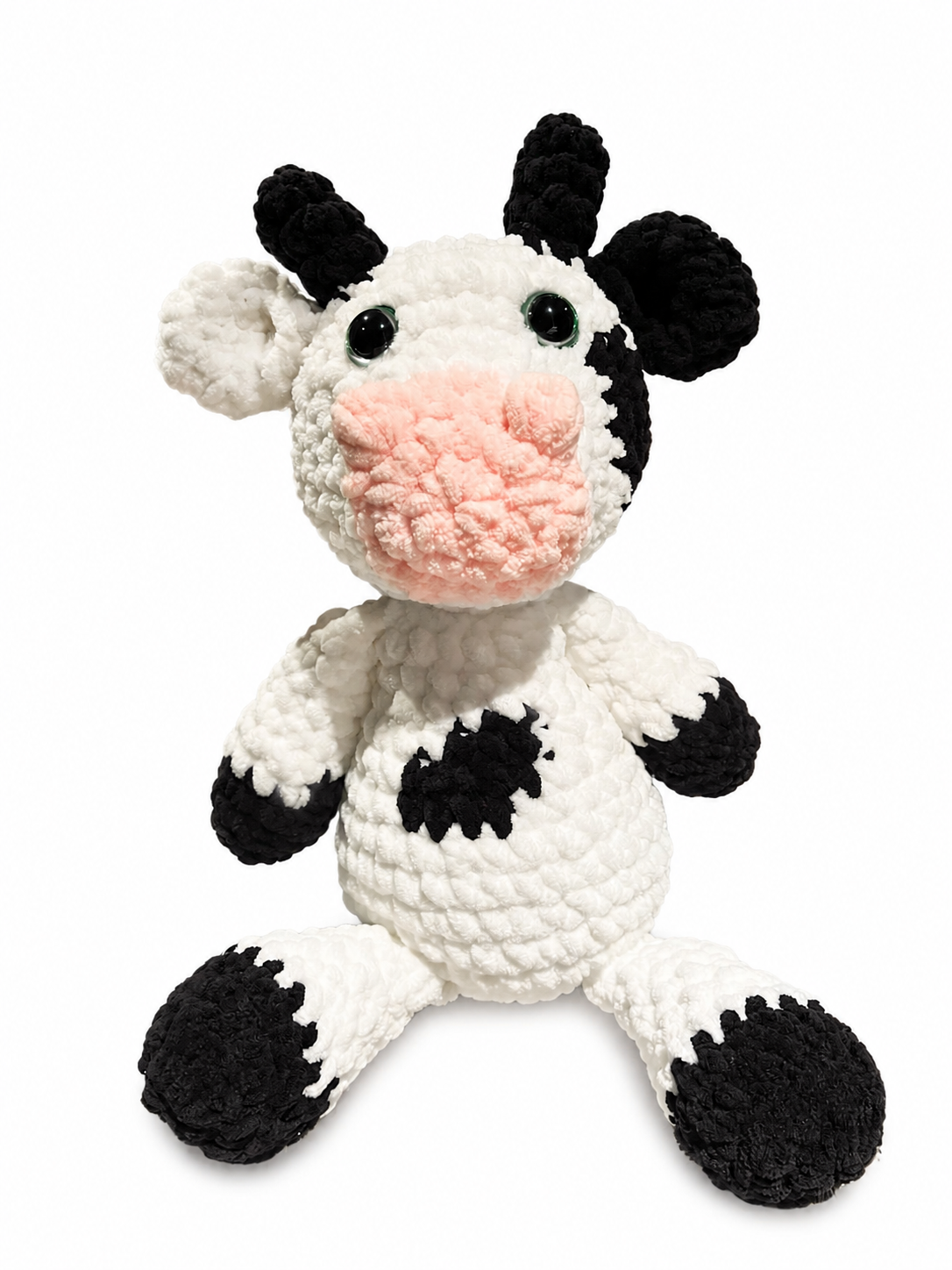 Calming Cow- Hand Made Crochet Plush
