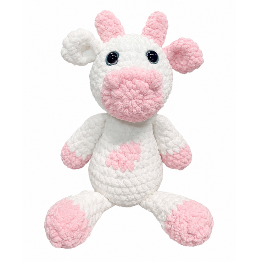 Calming Cow- Hand Made Crochet Plush